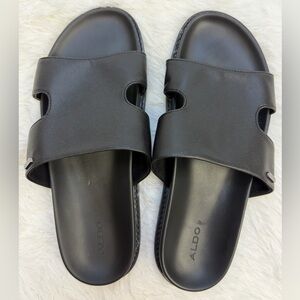 ALDO Men’s Black Casual Slides Sandal Slip On EMETT 114510 sz 11 M NWB